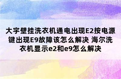 大宇壁挂洗衣机通电出现E2按电源键出现E9故障该怎么解决 海尔洗衣机显示e2和e9怎么解决